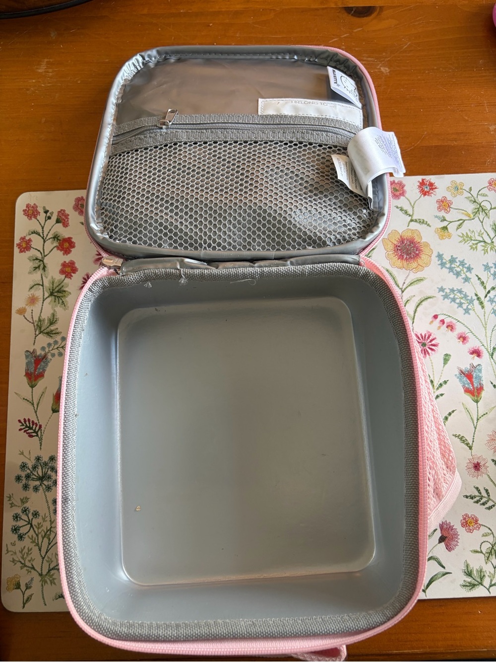 Pottery Barn Kids Pink Insulated Lunch Carrier with Mesh Pocket